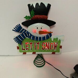 LED Snowman Tree Topper Holiday Time 10.75 inch Christmas Frosty Lighted
